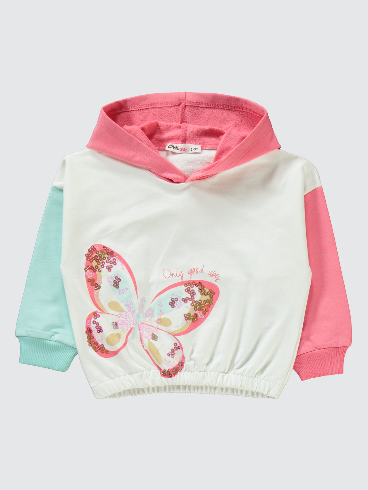 8927 MyCozyKids Girls Sequin Butterfly Print 2-5 Years Tracksuit Set