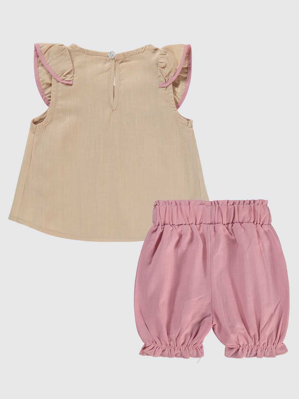 4383 MyCozyKids Baby Ruffle Sleeve Bow 6-18 Months Set