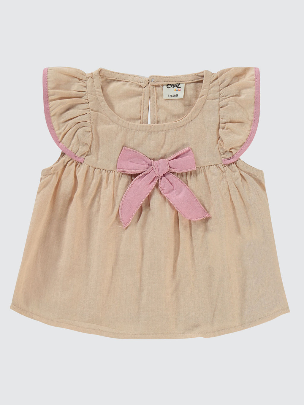4383 MyCozyKids Baby Ruffle Sleeve Bow 6-18 Months Set
