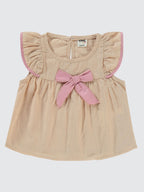 4383 MyCozyKids Baby Ruffle Sleeve Bow 6-18 Months Set