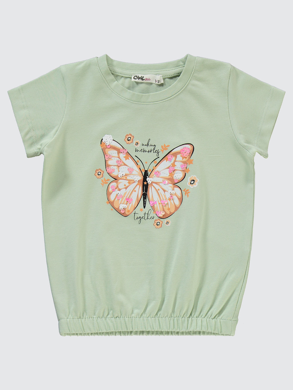 8276 MyCozyKids Girls Sequin Butterfly 2-5 Years Set