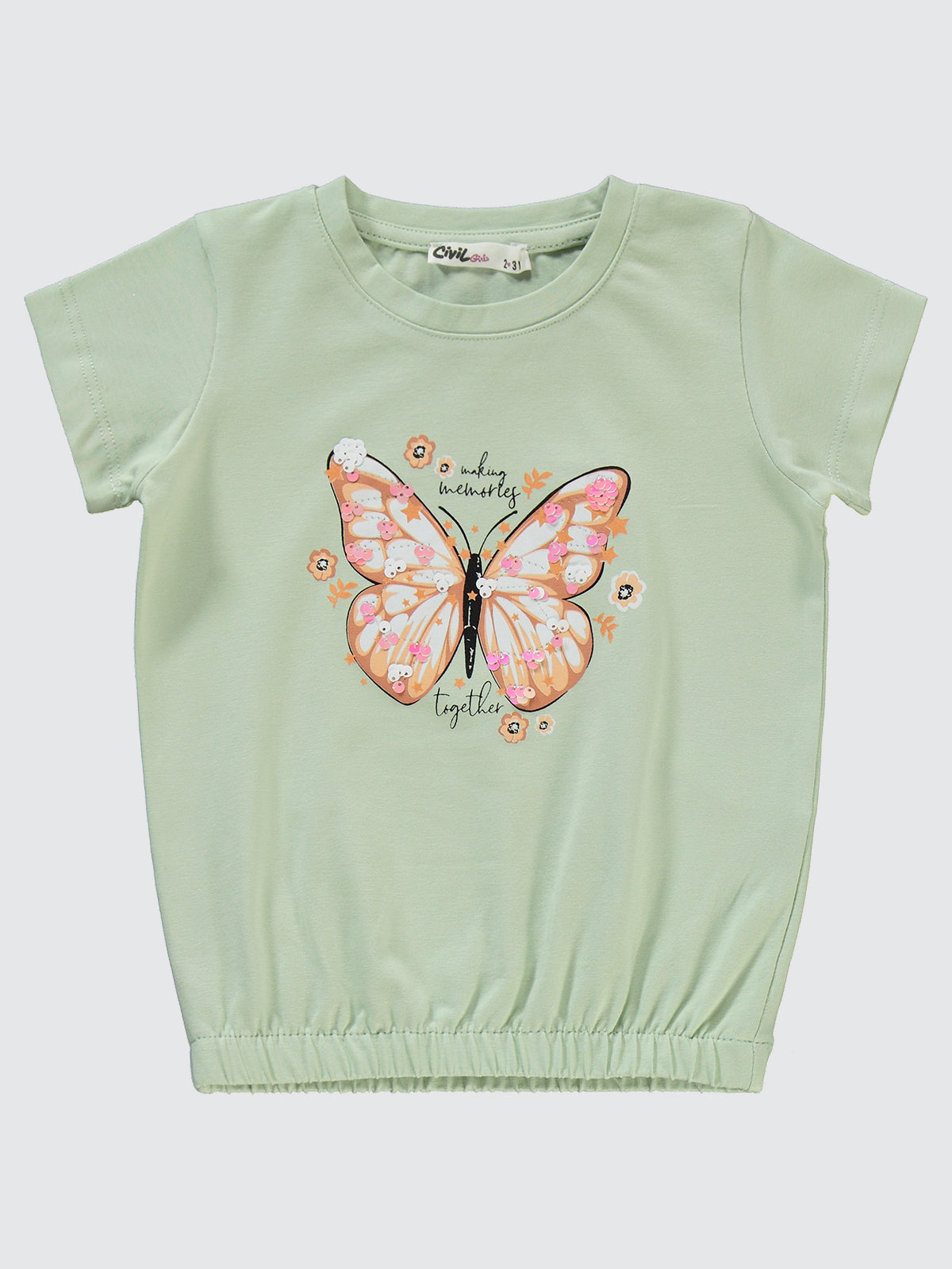 8276 MyCozyKids Girls Sequin Butterfly 2-5 Years Set