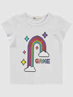 25222 MyCozyKids Girls Game Pixel Print 2-5 Years T-Shirt