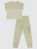 12156 MyCozyKids Girls Lace Jogger 6-9 Years Set