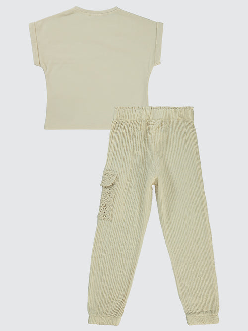 12156 MyCozyKids Girls Lace Jogger 6-9 Years Set