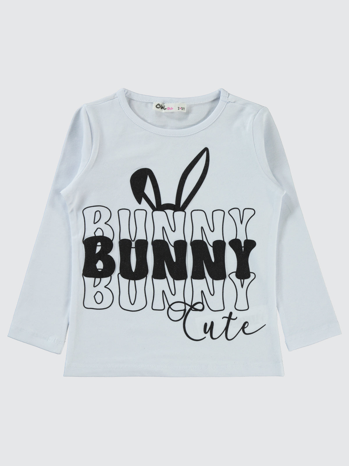 H411 MyCozyKids Girls Bunny Print 2-5 Years Sweatshirt