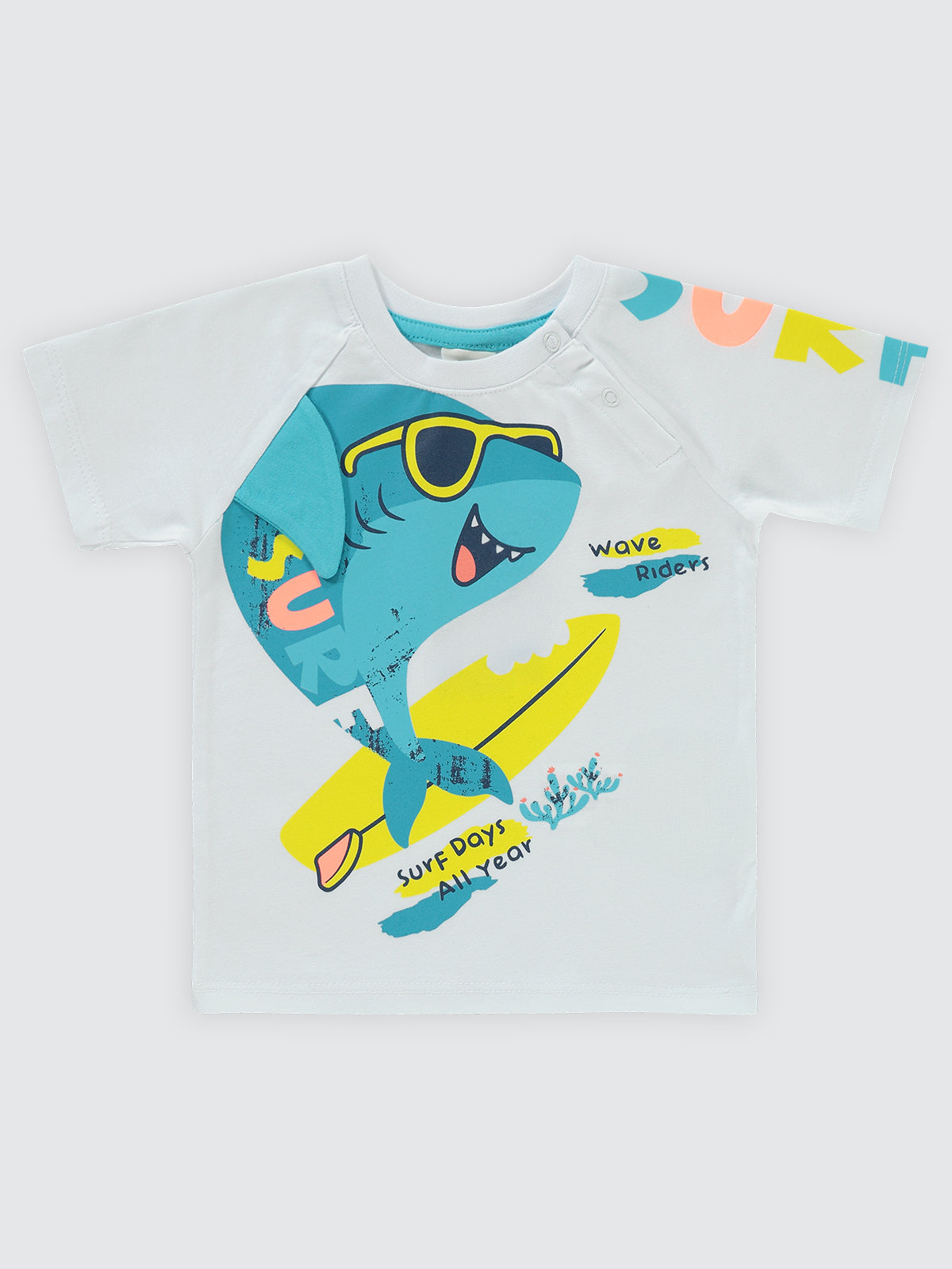 H864 MyCozyKids Baby Surf Shark Print 6-18 Months Set
