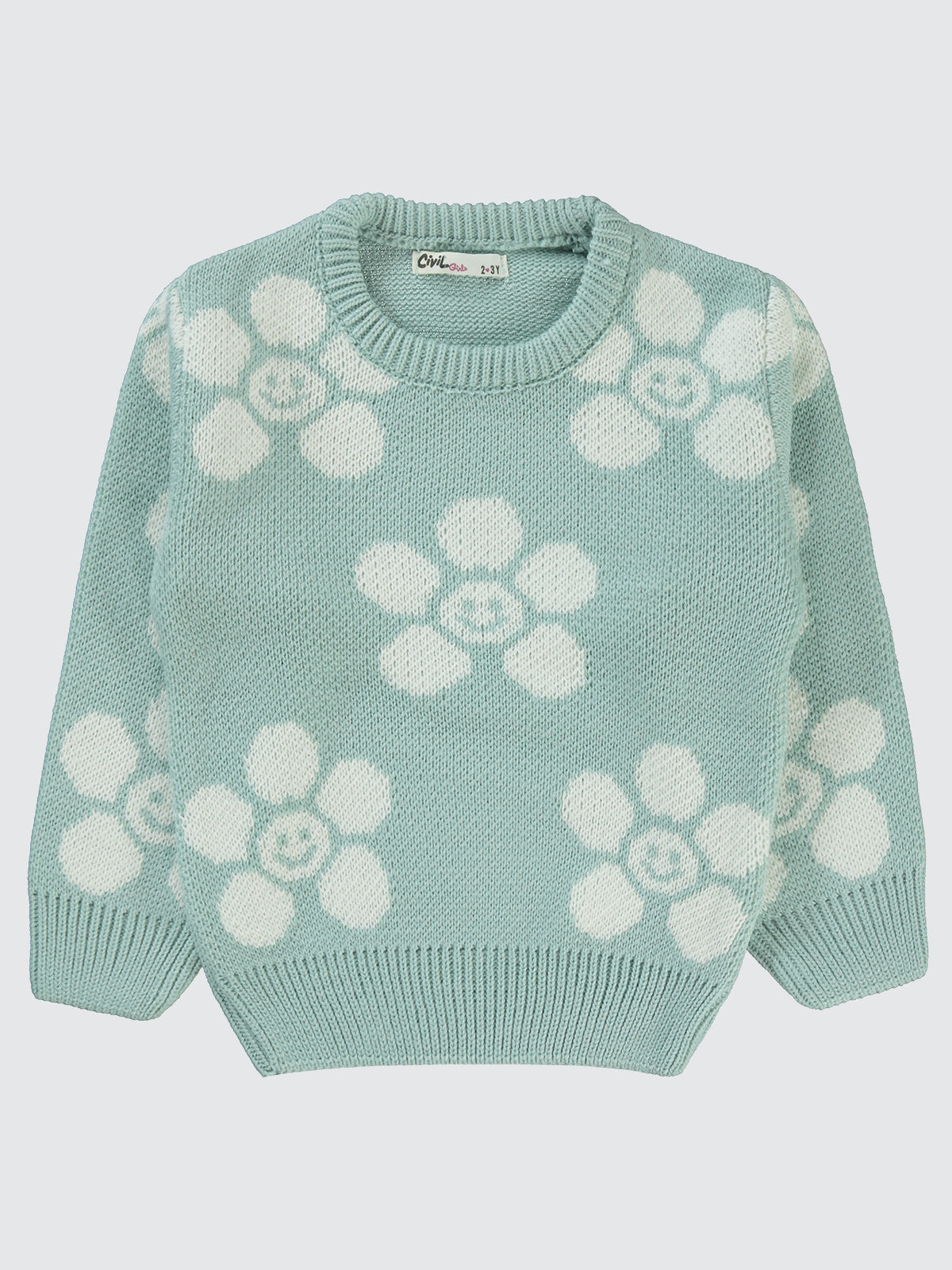 23555 MyCozyKids Girls Daisy Print 2-5 Years Sweater