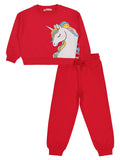 20252182 MyCozyKids Girls Unicorn Print 2-5 Years Tracksuit Set