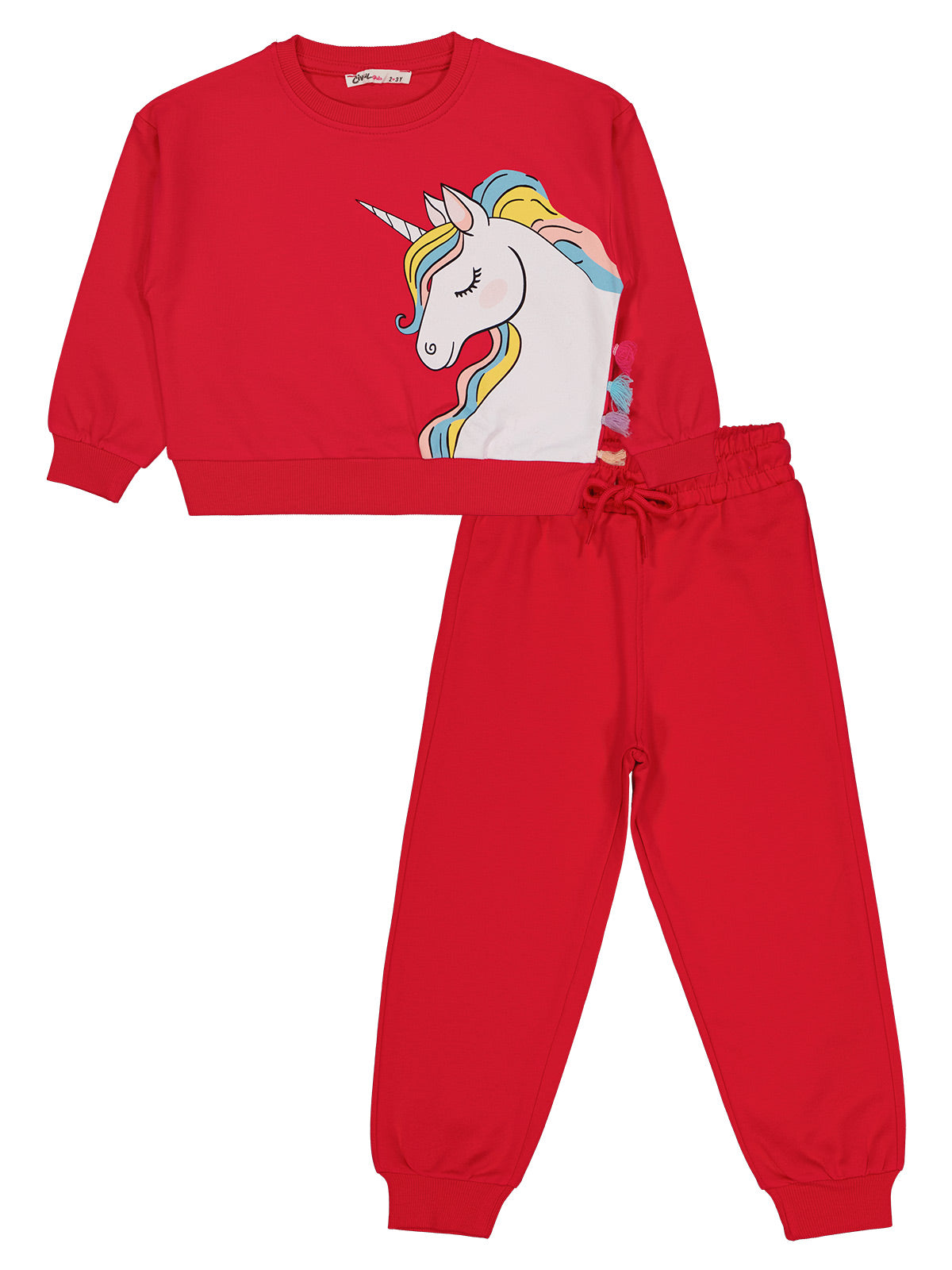 20252182 MyCozyKids Girls Unicorn Print 2-5 Years Tracksuit Set