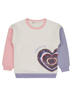 8976 MyCozyKids Girls Kalp Print 6-9 Years Tracksuit Set
