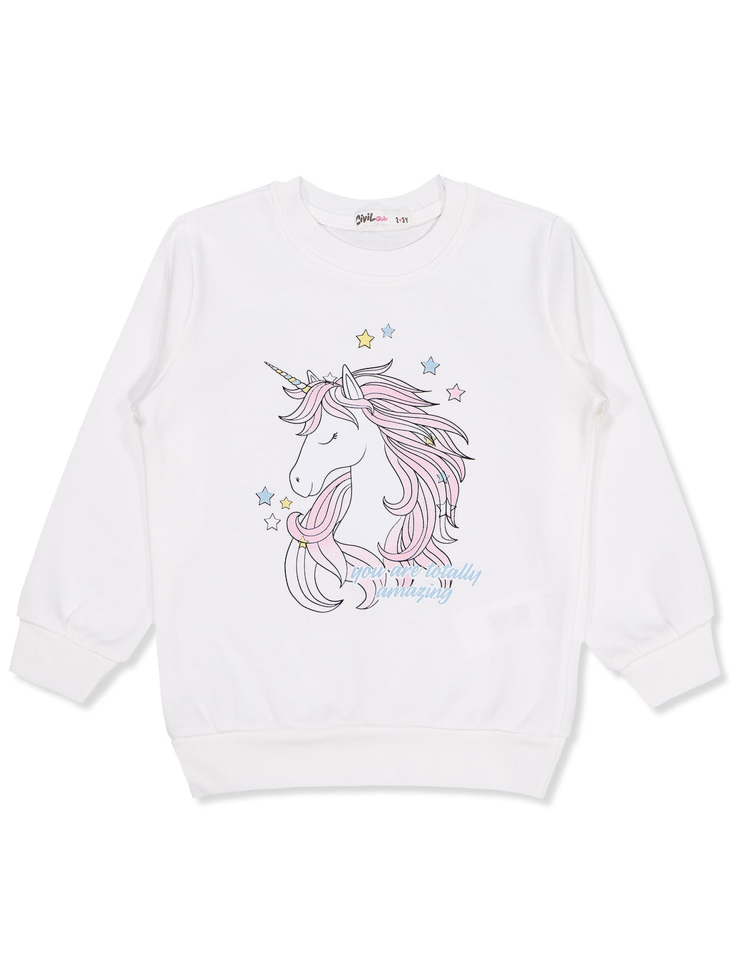 20252102 MyCozyKids Girls Unicorn Print 2-5 Years Sweatshirt
