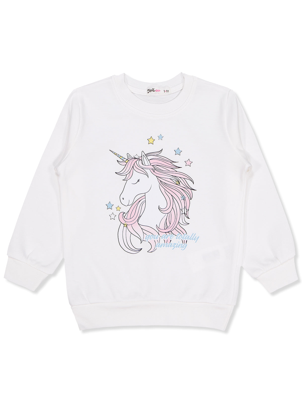 20252102 MyCozyKids Girls Unicorn Print 2-5 Years Sweatshirt
