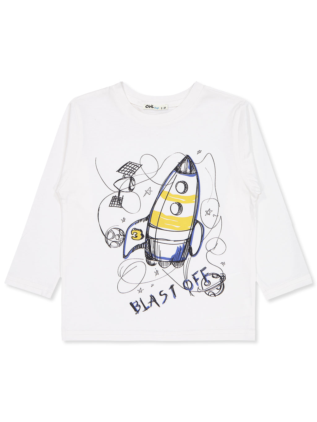 2511 MyCozyKids Boys Blast Off Print 2-5 Years Sweatshirt