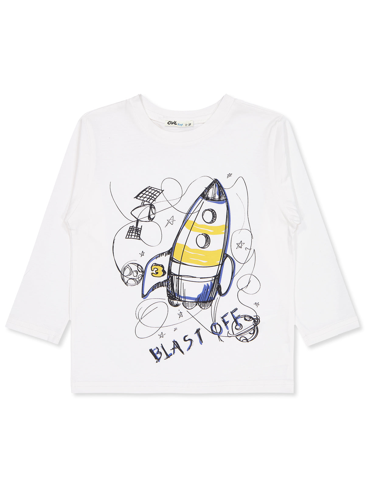 2511 MyCozyKids Boys Blast Off Print 2-5 Years Sweatshirt