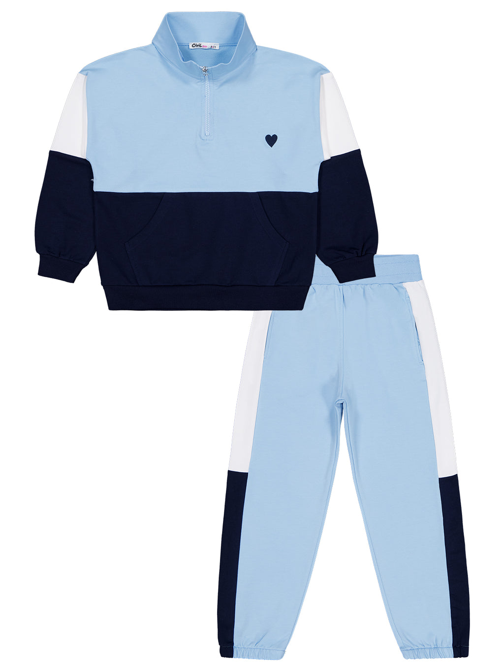20252176 MyCozyKids Girls Heart Embroidered 6-9 Years Tracksuit Set