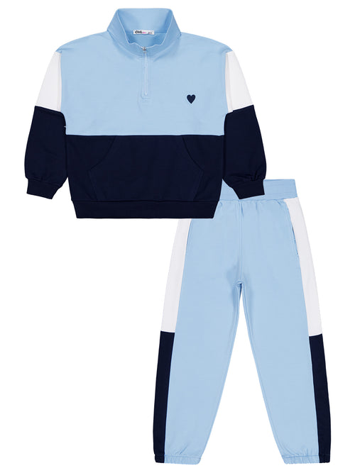 20252176 MyCozyKids Girls Heart Embroidered 6-9 Years Tracksuit Set