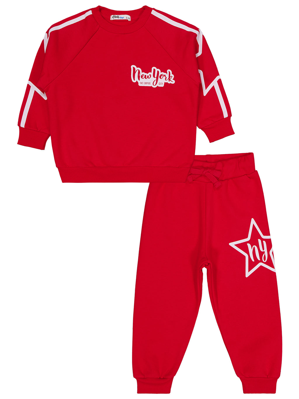 250730 MyCozyKids Boys New York Star Print 2-5 Years Tracksuit Set