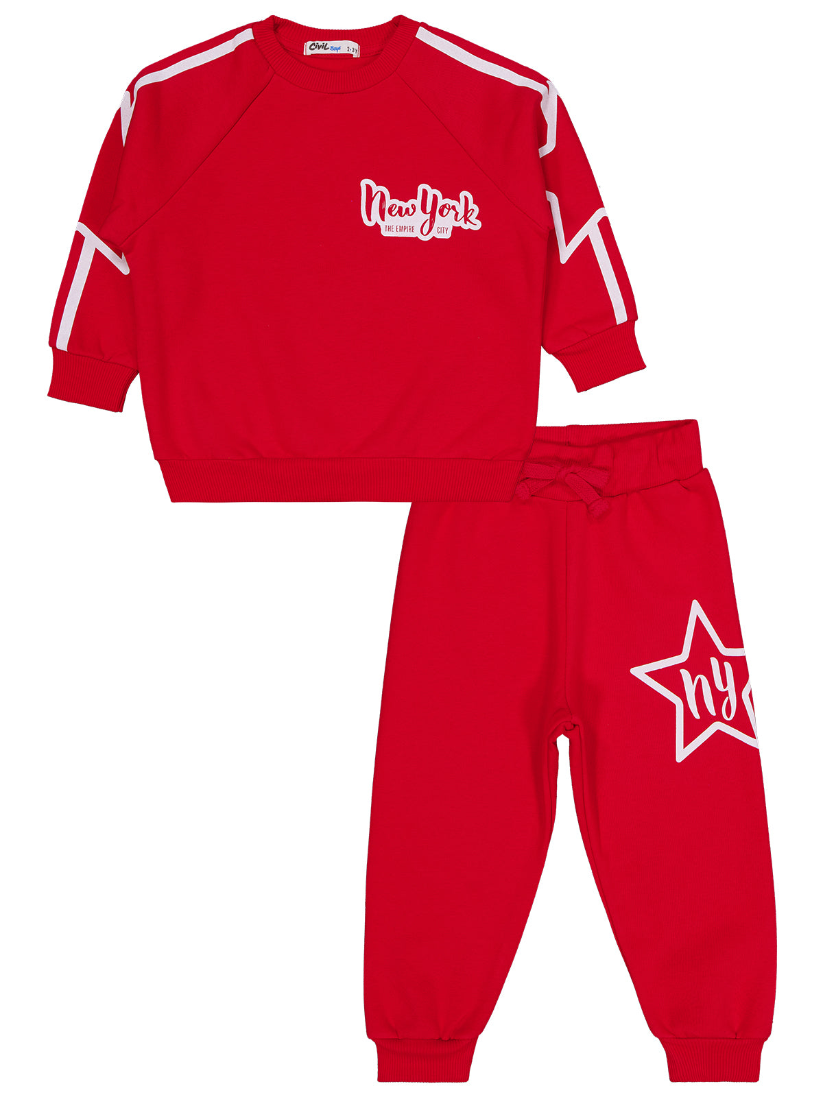 250730 MyCozyKids Boys New York Star Print 2-5 Years Tracksuit Set