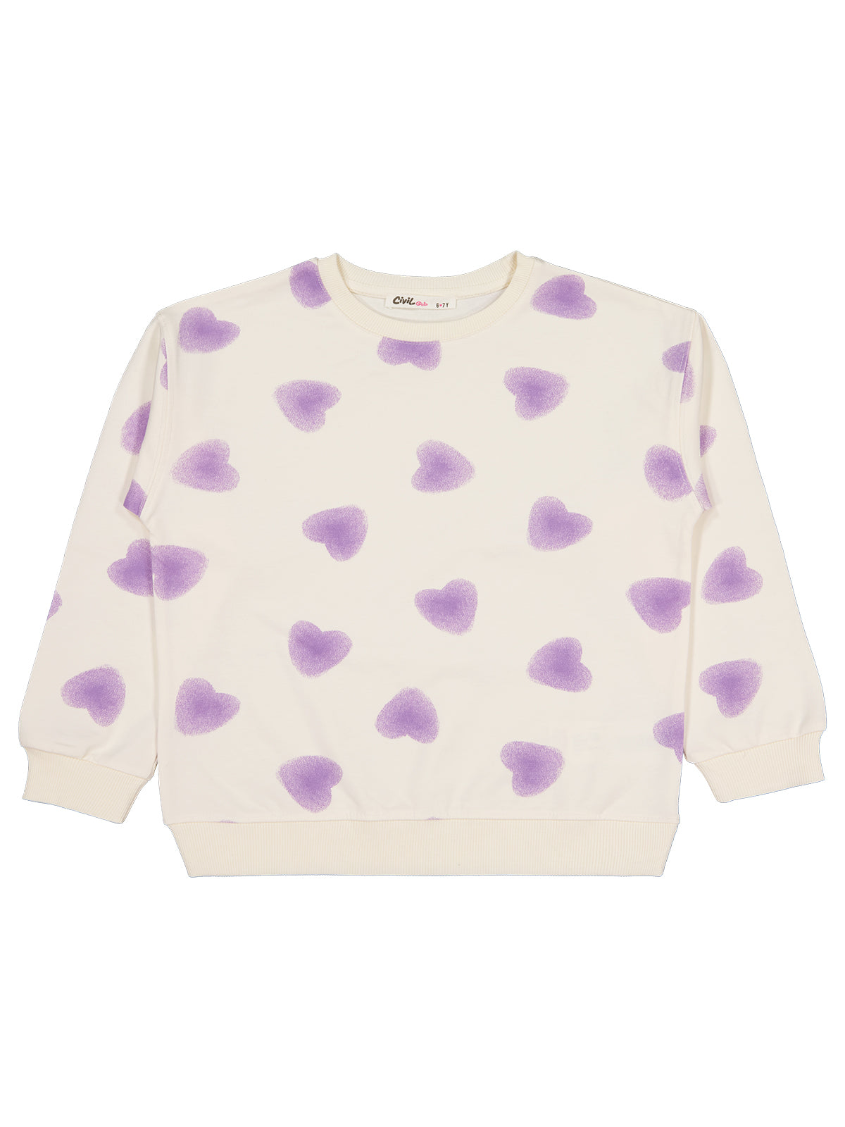 J489-2 MyCozyKids Girls Kalp Print 6-9 Years Tracksuit Set
