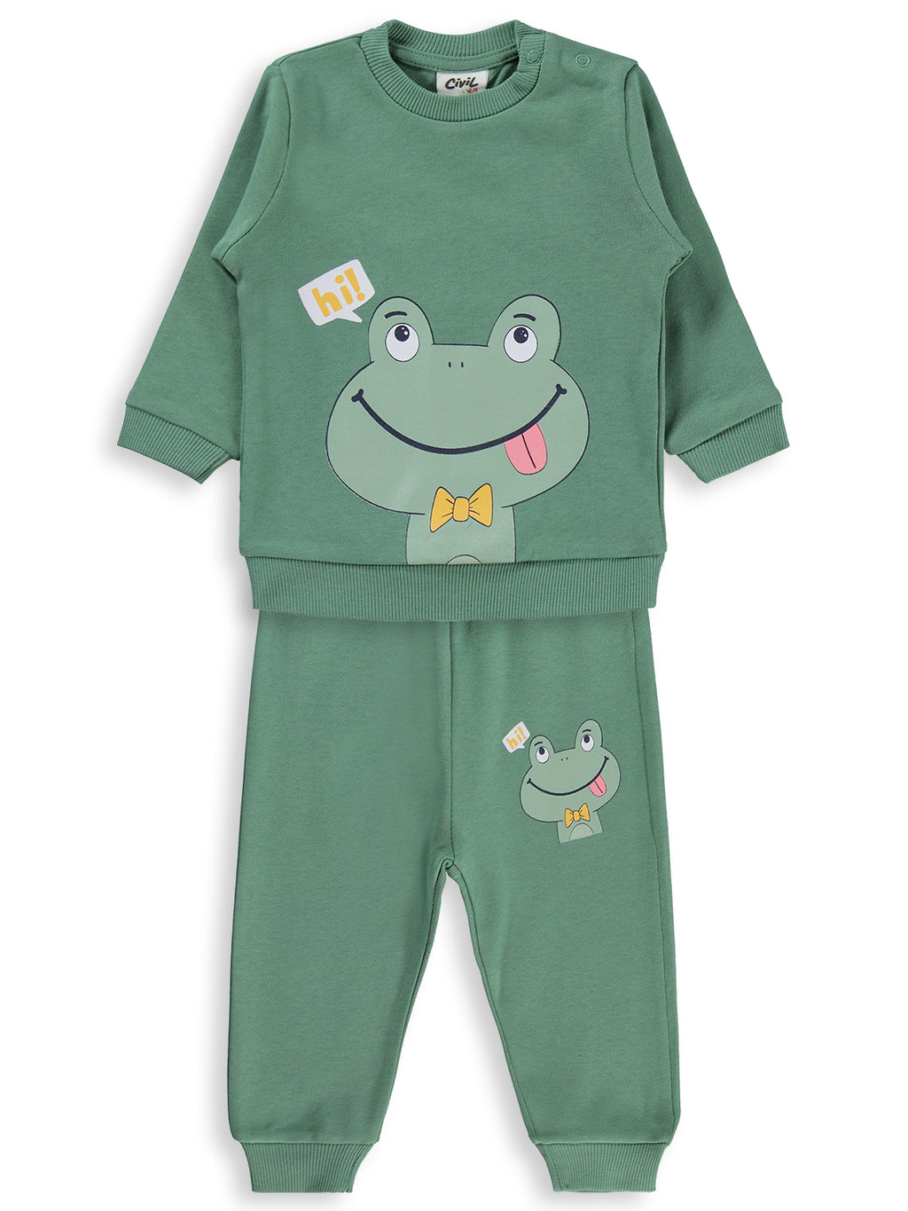 1011 MyCozyKids Baby Frog Print 6-18 Months Set
