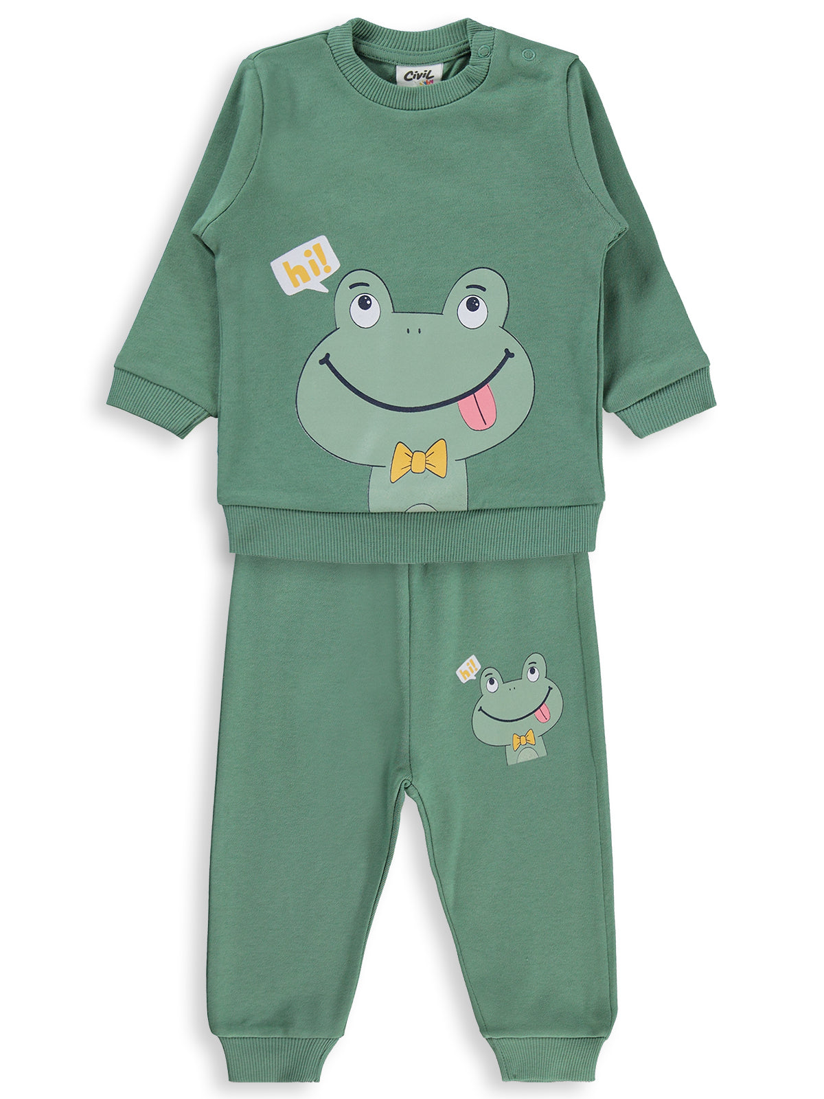 1011 MyCozyKids Baby Frog Print 6-18 Months Set