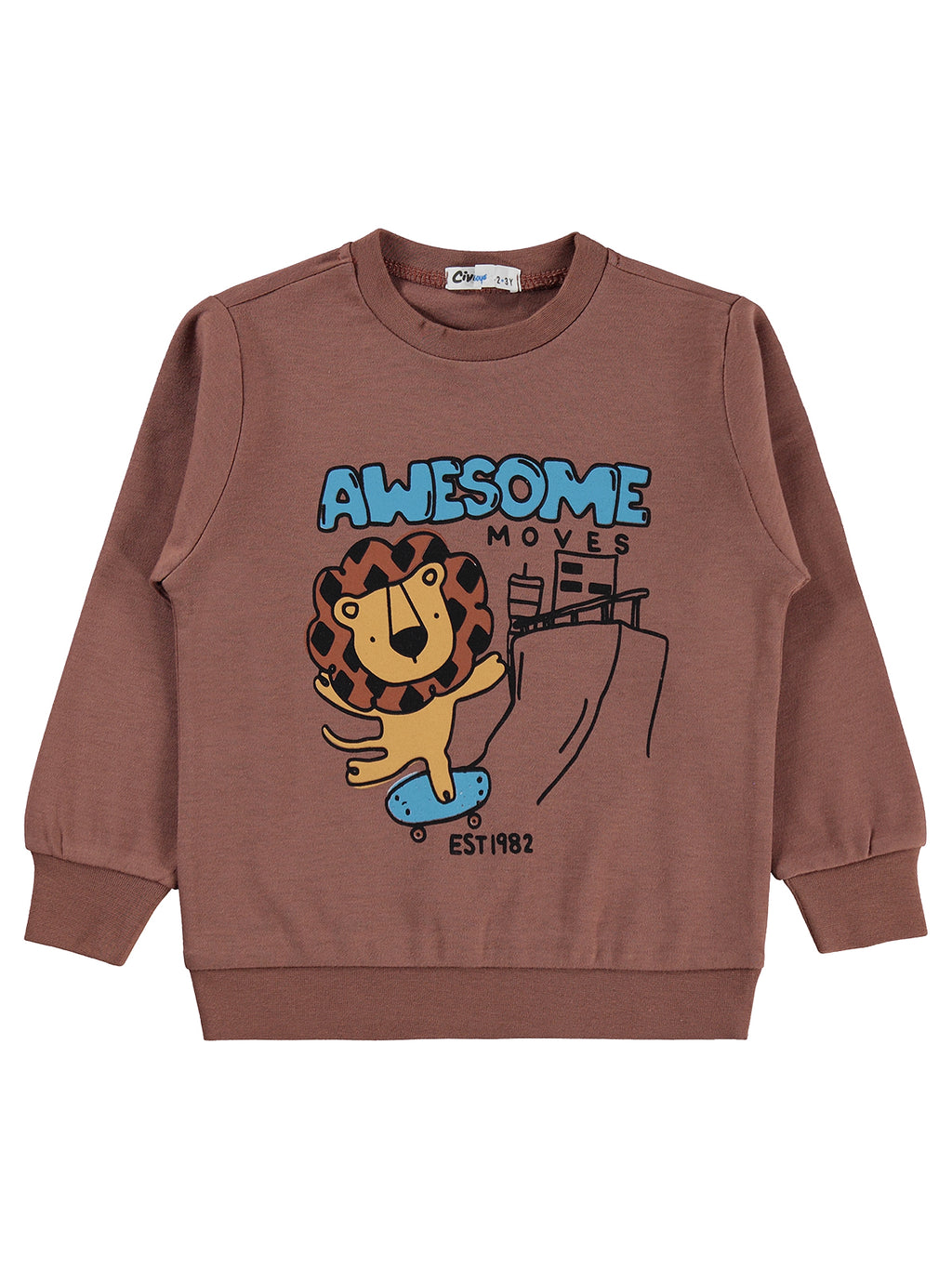 2684 MyCozyKids Boys Awesome Lion Print 2-5 Years Sweatshirt