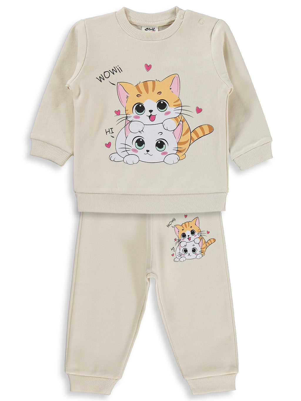 1426 MyCozyKids Baby Cat Print 6-18 Months Set