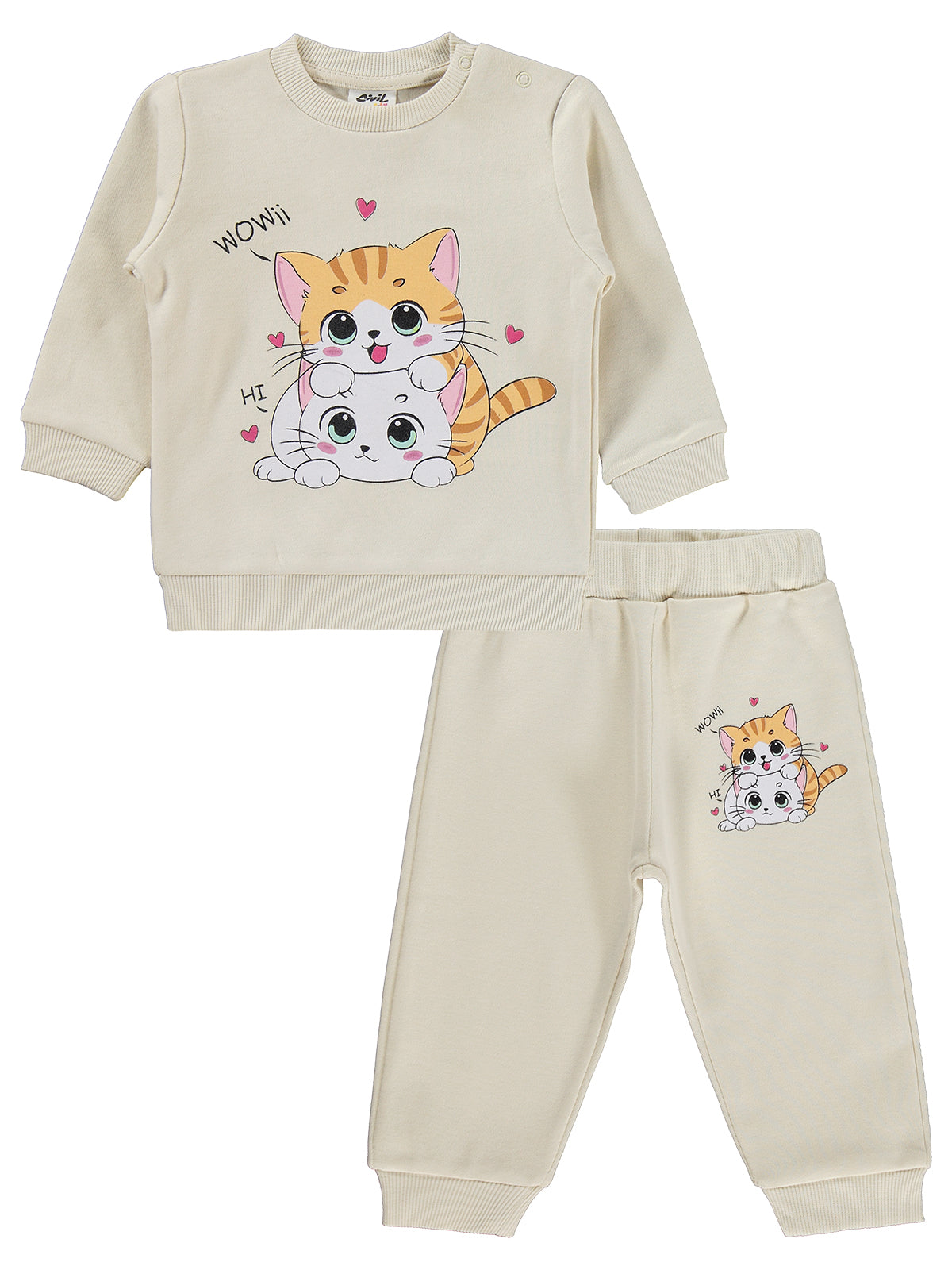 1426 MyCozyKids Baby Cat Print 6-18 Months Set