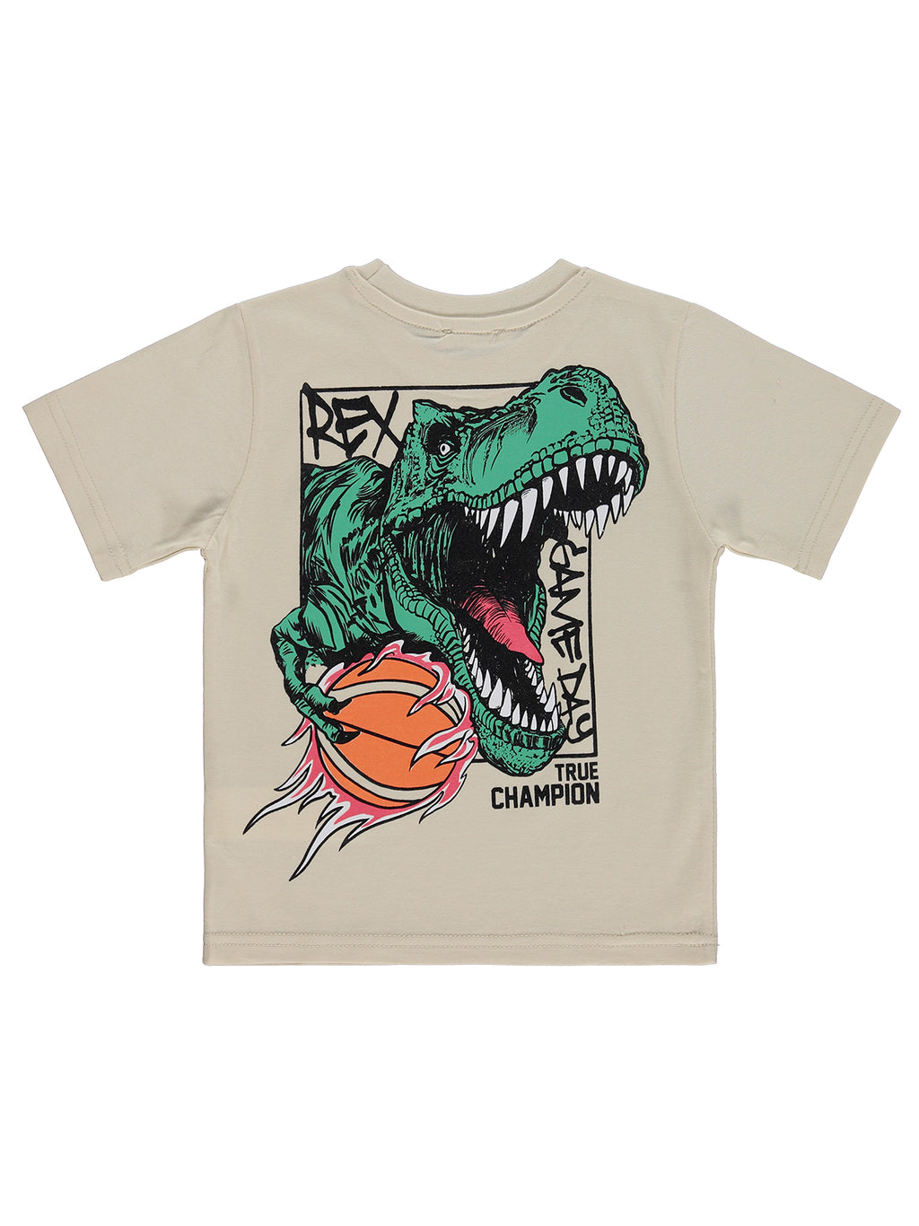 E26Y087 MyCozyKids Boys REX Dinozor Basklı 2-5 Years T-Shirt