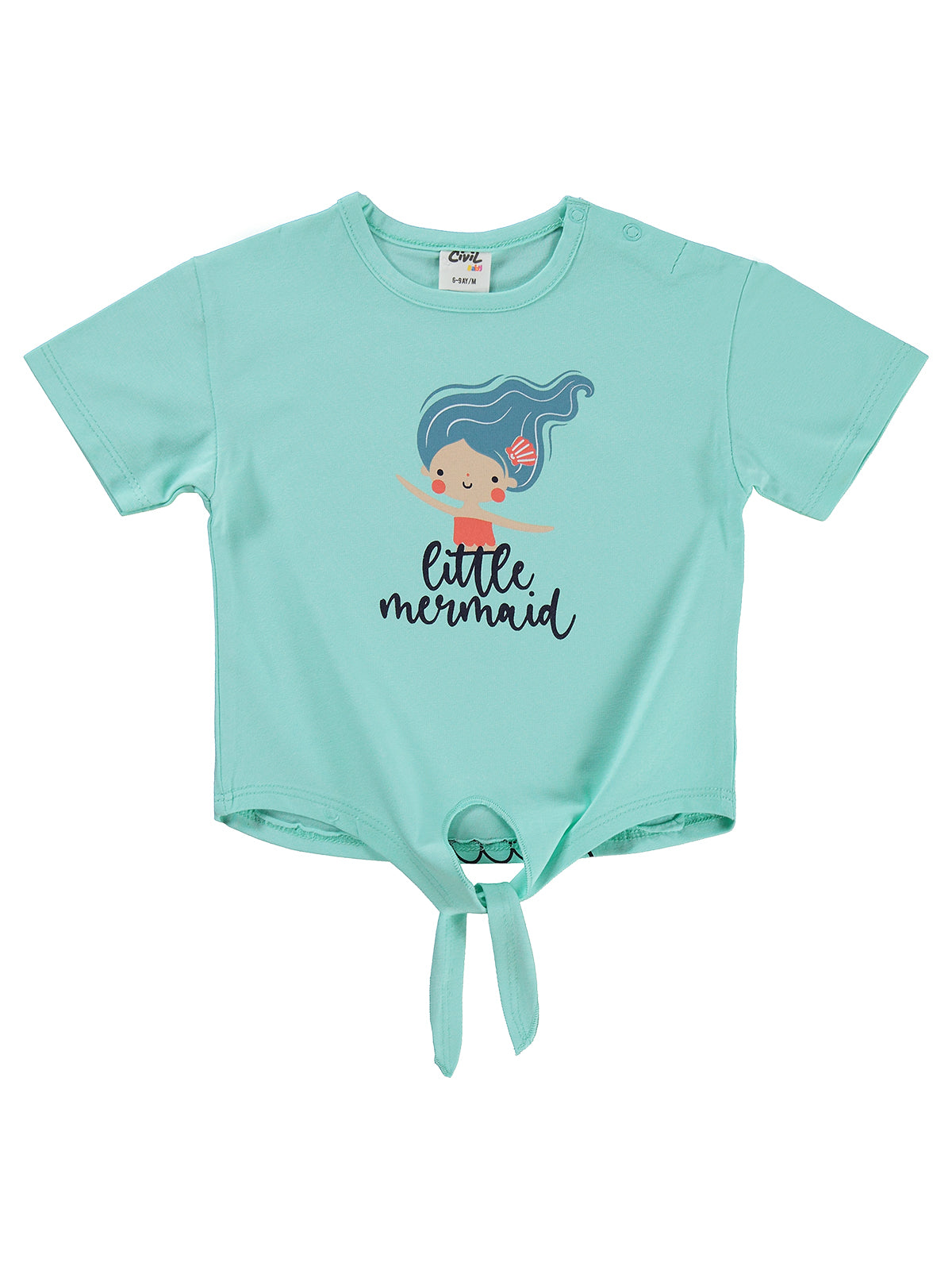 B26Y350 MyCozyKids Baby Little Mermaid Print Bağlamalı 6-18 Months T-Shirt