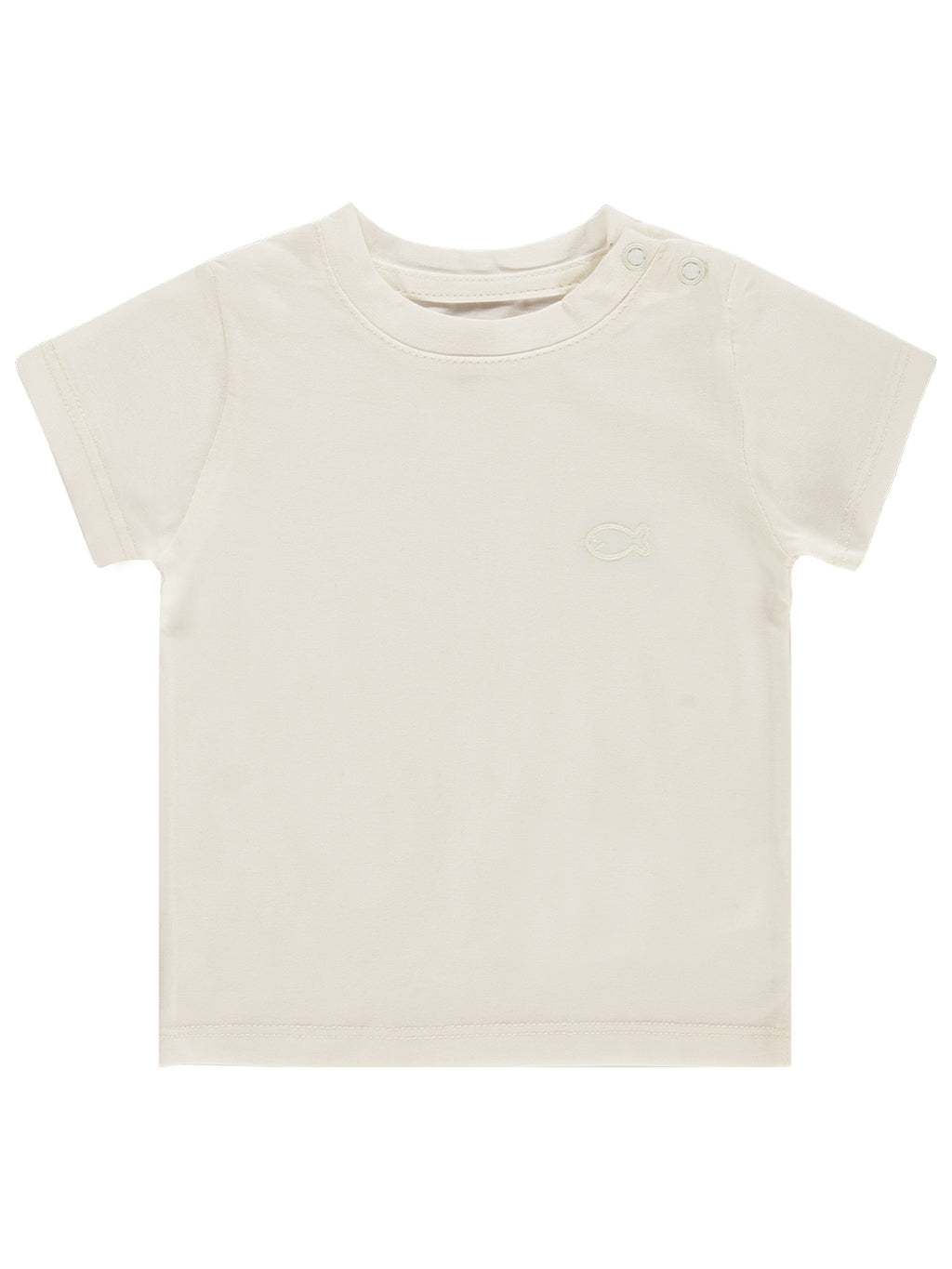 B26Y303 MyCozyKids Baby Balık Embroidered 6-18 Months T-Shirt