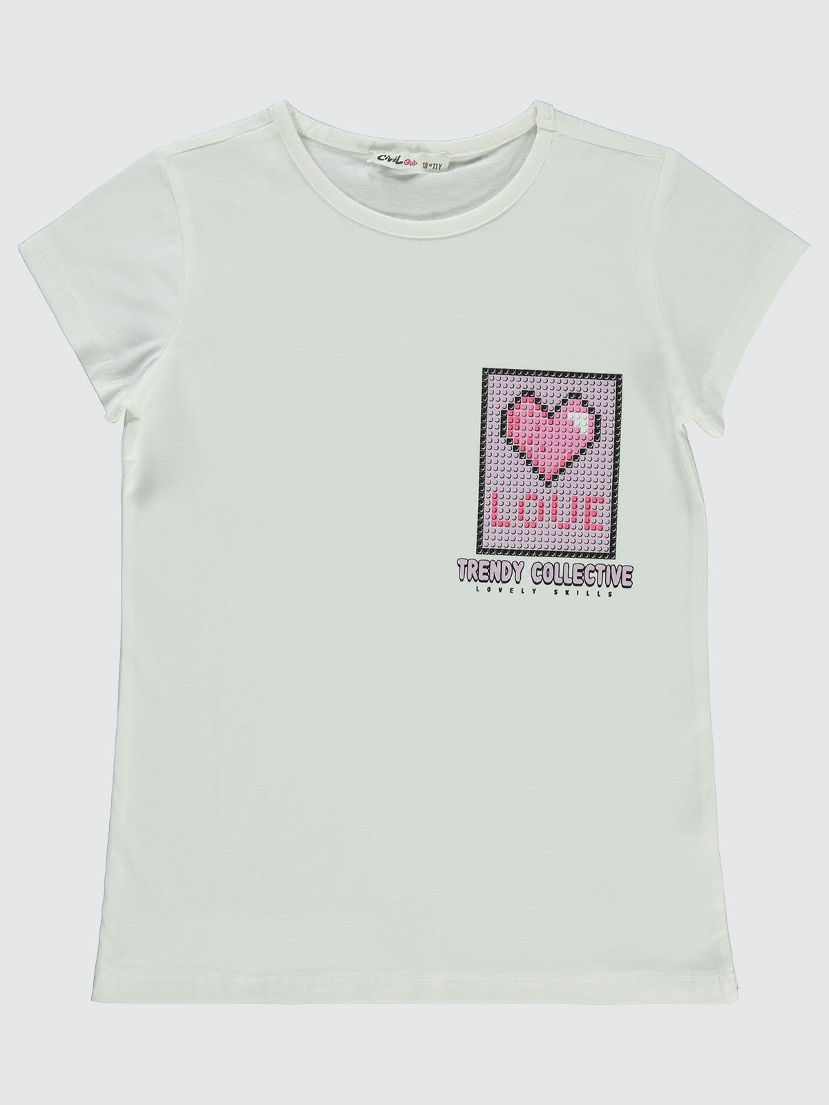 25410 MyCozyKids Girls Heart Love Print 10-13 Years T-Shirt