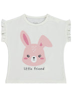 B26Y558 MyCozyKids Baby Little Friend Print Fırfır Detaylı 6-18 Months T-Shirt Km