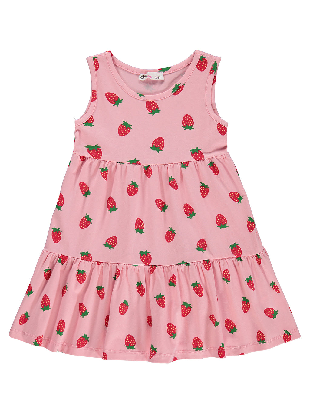 K26Y122-1 MyCozyKids Girls Strawberry Print 2-5 Years Dress