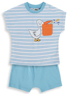 B26Y062 MyCozyKids Baby Striped Leylek Print 6-18 Months Set