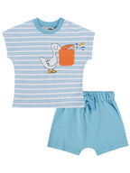 B26Y062 MyCozyKids Baby Striped Leylek Print 6-18 Months Set