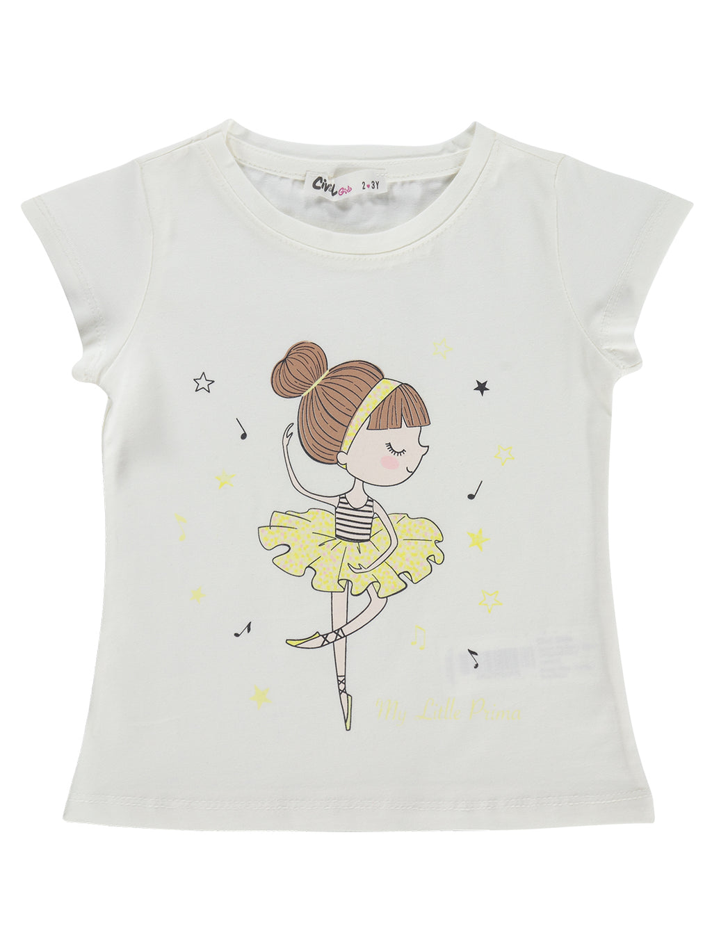 K26Y471 MyCozyKids Girls Balerin Girls Print 2-5 Years T-Shirt Km