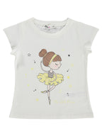 K26Y471 MyCozyKids Girls Balerin Girls Print 2-5 Years T-Shirt Km