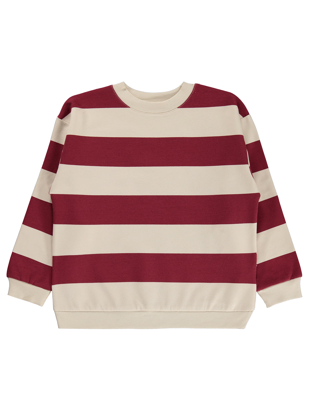 E26K038-2 MyCozyKids Boys Kalın Striped Basic 6-9 Years Sweatshirt