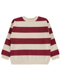 E26K038-2 MyCozyKids Boys Kalın Striped Basic 6-9 Years Sweatshirt
