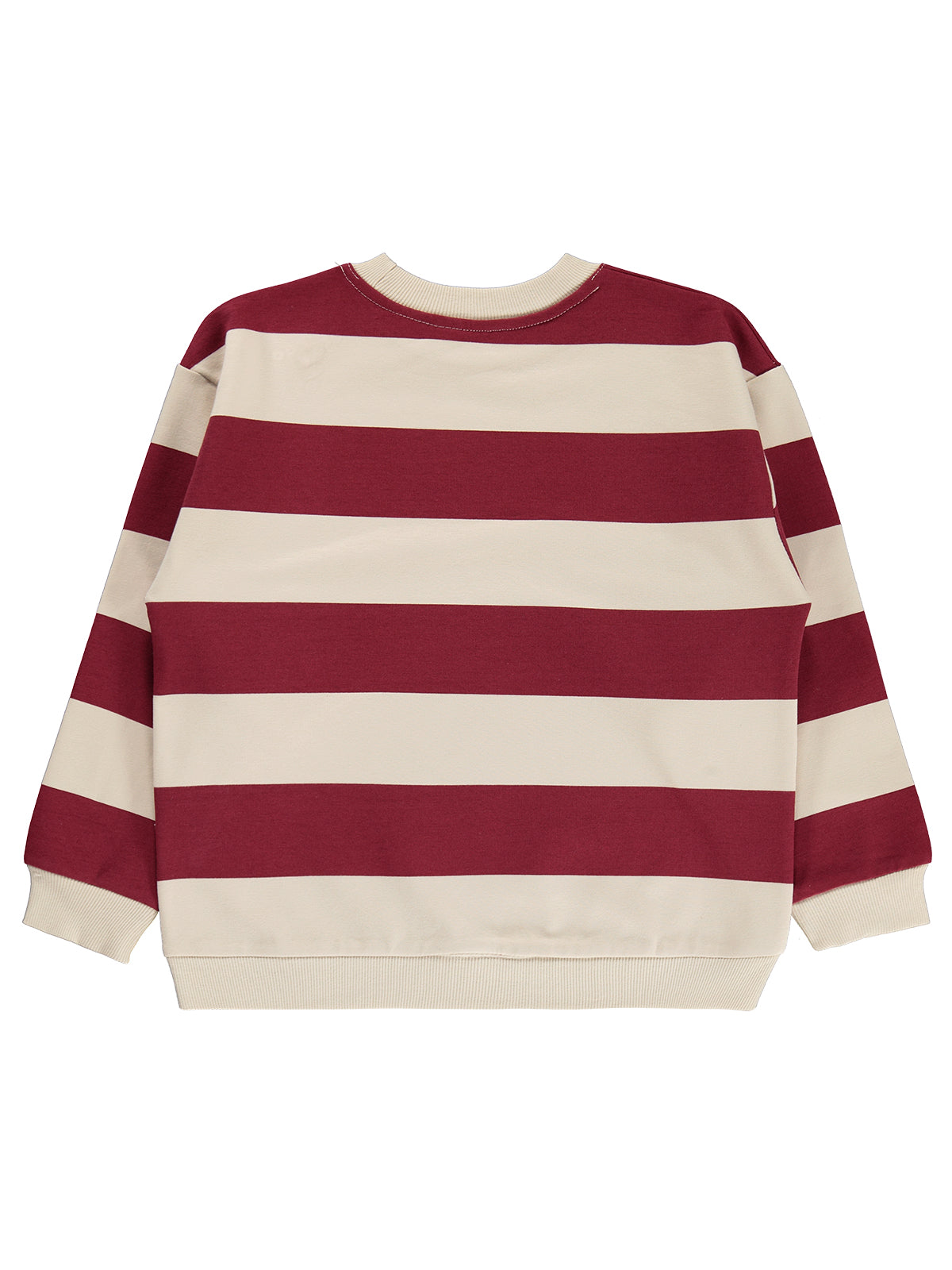E26K038-2 MyCozyKids Boys Kalın Striped Basic 6-9 Years Sweatshirt